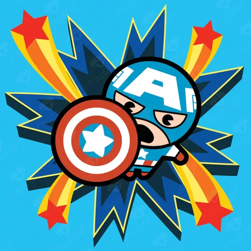 DIAMOND ART CLUB Kit de pintura de diamantes del Capitán América, divertidas manualidades para adultos, lienzo de arte redondo de diamantes, 13 x 13