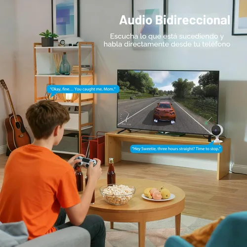 Vista 6 de Cámaras inalámbricas 2K para cámara de seguridad del hogar, cámara para mascotas interior con aplicación para teléfono, visión nocturna, alerta