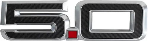 Vista 4 de Par de emblemas de guardabarros de plata 5.0 OEM PR3Z-16228-A hechos para Ford Mustang GT 2024