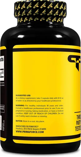 Vista 3 de Primaforce NAC Suplemento vegano de N-acetil L-cisteína (600 mg) 150 cápsulas