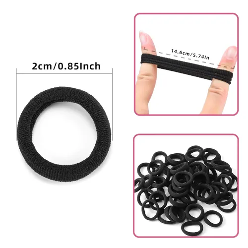 Vista 7 de 100 piezas de ligas para el cabello de bebé, ligas de cabello de algodón sin costuras para niñas pequeñas y niños, elásticos pequeños y suaves