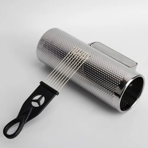 Vista 7 de Metal Guiro Instrumentos Musicales de Percusión de Mano de Acero Inoxidable con Raspador 8" 3