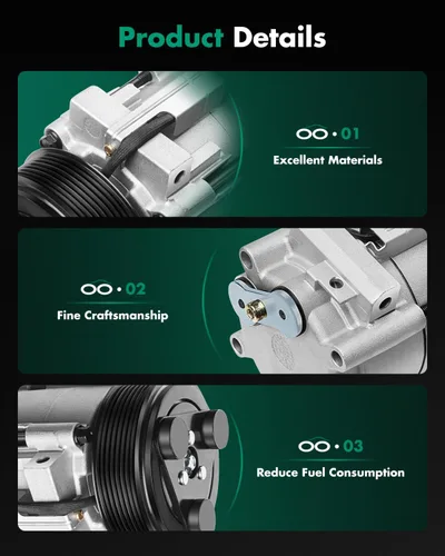 Vista 6 de SCITOO Compresor de aire acondicionado con embrague para Dodge Ram 2500 5.9L 2006 2007 2008 2009, compresor de aire acondicionado de enfriamiento