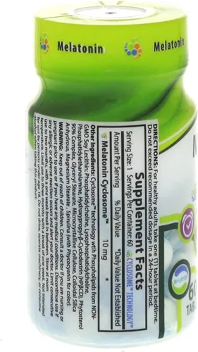 Vista 6 de NATURE'S ESSENTIALS Melatonina 10 mg Liberación inmediata y prolongada Entrega liposomal de ciclosoma avanzada Sin OMG, sin gluten