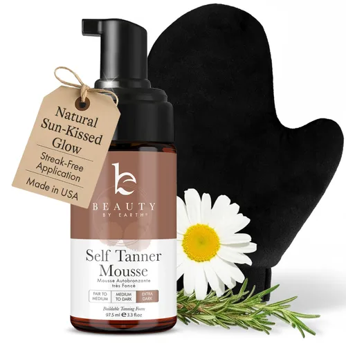 Vista 11 de Kit de Mousse Autobronceador - Fabricado en EE.UU. con Ingredientes Naturales y Orgánicos, Mousse Autobronceador y Manopla, Kit de Bronceado, Espuma