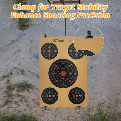 Vista 3 de EZYoutdoor Soporte de objetivo ajustable, objetivos de papel de varios tamaños, resistente y fácil de ensamblar, soporte de objetivo portátil