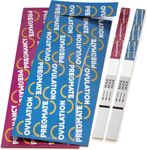 Vista 2 de Tiras de prueba de ovulación y embarazo HCG, prueba de orina de un solo paso, de PREGMATE, 70
