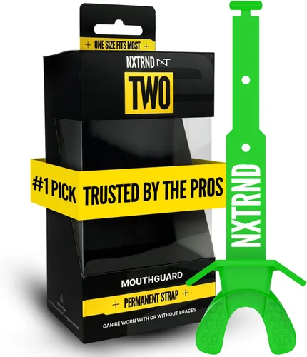 Vista 25 de Nxtrnd Two Pro Protector Bucal de Fútbol Americano, Correa Permanente, Se Ajusta a Adultos y Jóvenes (Negro)