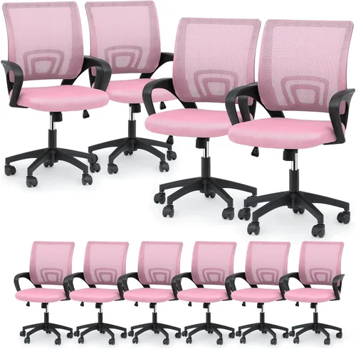 Vista 11 de Magshion Silla ergonómica de escritorio de oficina, silla de computadora de malla con respaldo medio, silla giratoria con respaldo transpirable