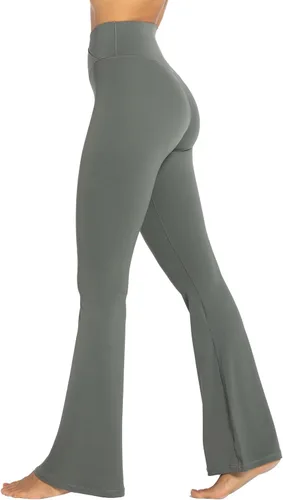 Vista 46 de Sunzel - Leggings acampanados para mujer, con control de abdomen, cintura cruzada y pierna ancha