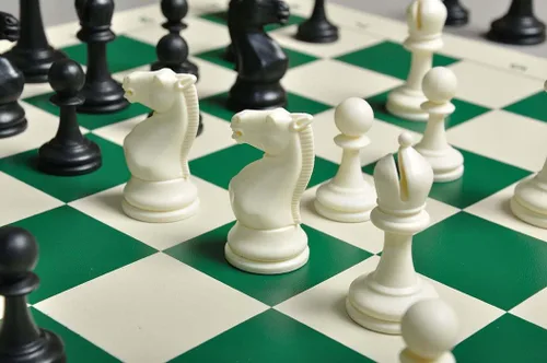 Vista 4 de La Casa De Series de Competencia del Staunton piezas de plástico – juego de ajedrez sólo – 3.75" Blanco y Negro