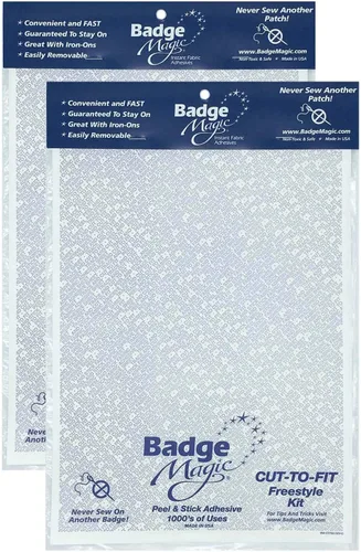Vista 8 de Badge Magic Adhesivo de parche, sin coser, sin planchar, cinta de tela de doble cara para parches e insignias, solución de bricolaje para uniformes