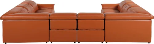 Vista 318 de BlackJack Furniture Venice - Sofá modular de cuero italiano de grano superior de 5 piezas con 3 reclinables eléctricos, reposacabezas ajustable