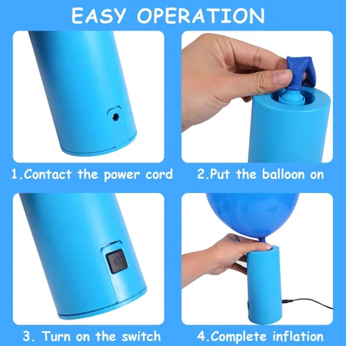 Vista 3 de MeCids Balloon Pump Electric Air Pump for Balloons Portable Balloon Inflators Machine For Balloon Arch Kit, Letter balloon, Animal 260 Balloons for