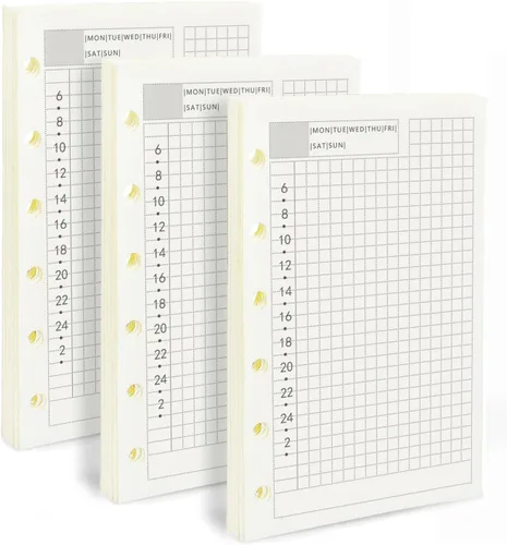 Vista 9 de Recambio de planificador A7, paquete de 3 135 hojas/270 páginas, insertos de planificador de papel grueso recargable, 6 insertos de relleno