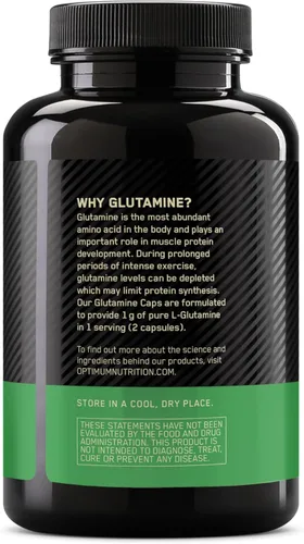 Vista 9 de Optimum Nutrition Cápsulas de recuperación muscular de L-glutamina, 1000 mg, 240 unidades (el paquete puede variar)