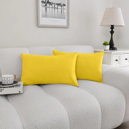 Vista 28 de NiNi ALL Juego de 2 fundas de almohada impermeables para exteriores, decorativas, casa de campo, jardín, fundas de cojín sólidas para patio, tienda