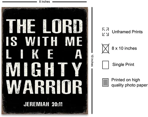 Vista 2 de Christian Religious Gifts for Men - Catholic Wall Art Decor - Inspirational Scripture Bible Verses - Spiritual Positive Quotes - Man Cave, Home