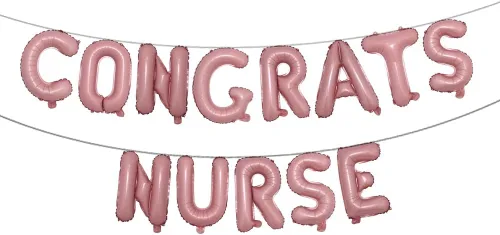 Vista 4 de Globos de enfermera multicolor de Congrats – 16 pulgadas Decoraciones de graduación de enfermeras clase de 2023 Globos de enfermera