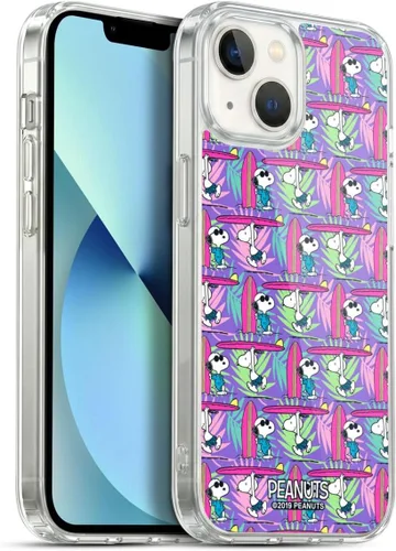 Vista 86 de Head Case Designs Funda de gel suave con licencia oficial de Peanuts Tropical Surf Snoopy Aloha Disco compatible con Apple iPhone 13 Mini