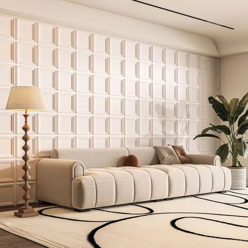 Vista 2 de Art3d Paquete de 33 paneles de pared decorativos con textura 3D para decoración de interiores, paneles de pared decorativos de PVC impermeables