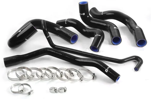 Vista 16 de Kit de manguera de refrigerante de silicona G-PLUS con abrazaderas compatible con FORD MUSTANG GT/GTS/SVT V8 1994-1995 (Negro 2 piezas)