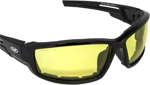 Vista 8 de Global Vision Sly - Gafas de sol acolchadas de espuma amarilla para motociclistas, ciclomotor, ATV Quad