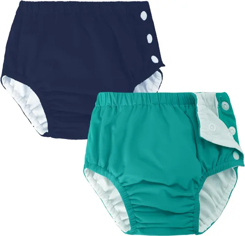 Vista 6 de Pañales de natación reutilizables para bebés recién nacidos, lavables, unisex, color blanco, 3-6 meses
