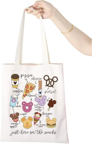 Vista 5 de WCGXKO Magic Kingdom Lover Gift Family Vacation Gift Just Here For The Snacks Shopping Bag Tote Bag