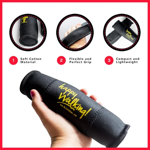 Vista 5 de Walk at Home Juego de pesas de mano Happy Walking para mujeres u hombres, pesas de 2 libras, cada mancuerna de neopreno para caminar