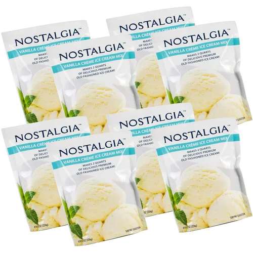 Vista 4 de Nostalgia ICP825VAN8PK Mezcla de helado de crema de vainilla premium, paquete de 8 onzas, hace 16 cuartos de galón en total