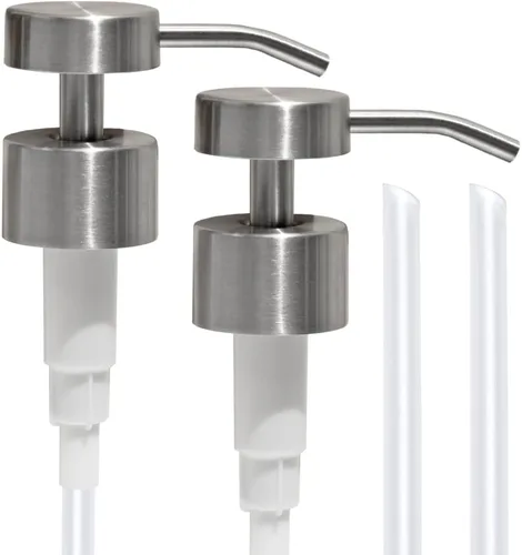 Vista 4 de Verute Bomba dispensadora de jabón, repuesto de acero inoxidable, duradera, resistente al óxido, para botellas de vidrio y plástico (2 bombas negras)