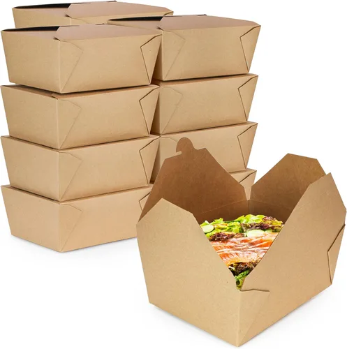 Fit Meal Prep Paquete de 30 recipientes desechables de 110 onzas para llevar para microondas, cajas de papel kraft para llevar, contenedores de
