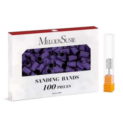 Vista 51 de MelodySusie - Broca de mandril de cristal para uñas, 3/32'' de fácil extracción, brocas para uña con bandas de lijado, adecuadas para uñas Rosa