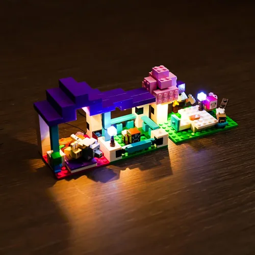 Vista 2 de BrickBling Kit de luces compatible con Lego Mine-Craft The Animal Sanctuary 21253, iluminación creativa compatible con Lego Animal Sanctuary, gran
