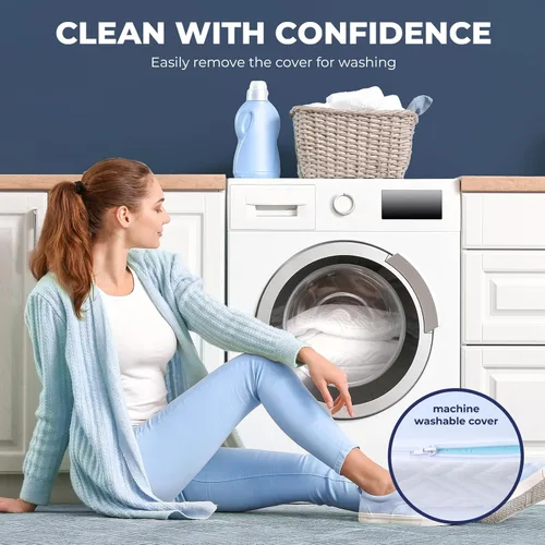 Vista 7 de Cubrecolchón de espuma viscoelástica, protector de colchón de gel de 3 pulgadas para aliviar la presión, suave y refrescante, diseño antideslizante