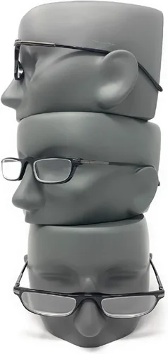 Vista 5 de The Posh Reader - Lentes de lectura, marco rectangular de metal con bisagra de resorte para hombres y mujeres + 1.00 color negro