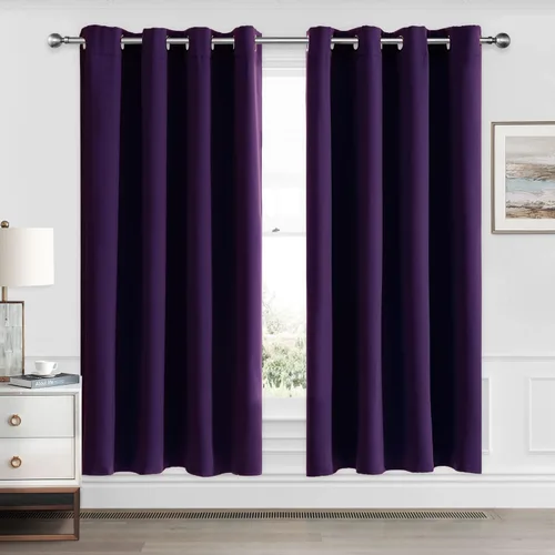 Vista 34 de CUCRAF - Juego de 2 paneles de cortinas opacas de 54 pulgadas, cortina con bolsillo para varilla y pestaña trasera, cortinas oscuras con aislamiento