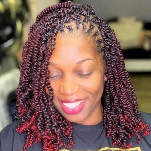 Vista 20 de Dorsanee Extensiones de cabello sintético corto estilo Bob Spring Twist de 6 pulgadas, 6 paquetes de extensiones de cabello sintético pretrenzado