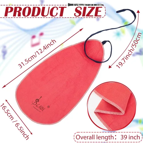 Vista 2 de Yinder 4 Piezas Paño de Limpieza para Clarinete Paño de Limpieza para Tubo Interior Adecuado para Flauta, Piccolo, Saxofón, Sax (Rojo)