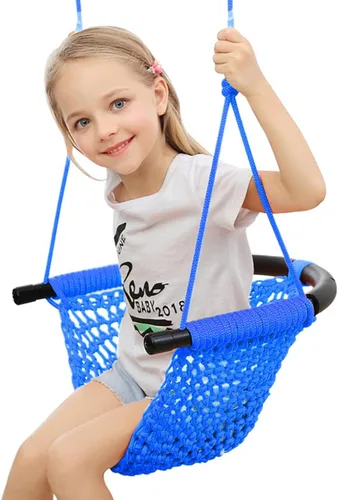 Columpio tejido a mano para niños pequeños, asiento de columpio para niños con cuerdas ajustables, conjunto de columpios Little tikes, para exterior