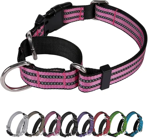 Vista 37 de Martingale - Collar para perro, collar reflectante ajustable de nailon con hebilla de liberación rápida (verde manzana, talla S)