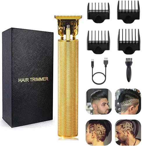 Vista 9 de Kit de recortador de pelo unisex, inalámbrico, recargable, impermeable, con peines guía para hombres