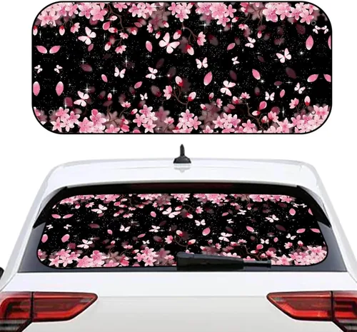 Vista 43 de Biyejit Parasol para ventana trasera de coche de vaca blanca y negra con ventosa, accesorios de automóvil con estampado de vaca, bloqueador solar