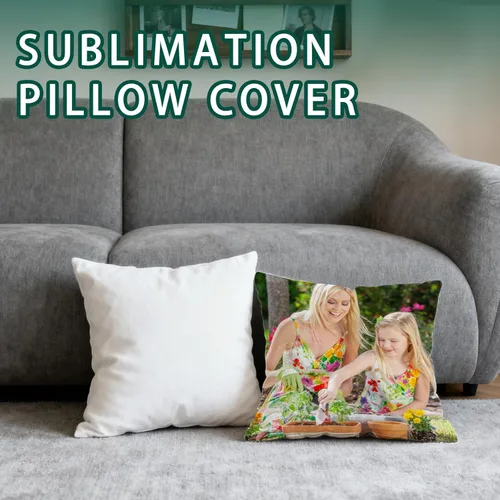 Vista 2 de OKBA 10 fundas de almohada de sublimación en blanco de 16 x 16 pulgadas, fundas de cojín blancas de satén brillante, fundas de almohada