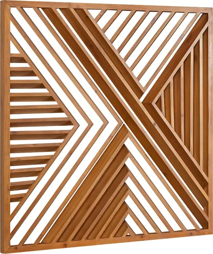 Kate and Laurel Barreda - Placa decorativa de madera para pared, 26 x 26 pulgadas, madera natural, arte cuadrado rústico de madera para pared