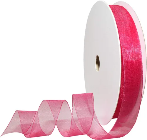 Vista 10 de Morex Ribbon 91803/100-609 Cinta de nailon Organdy, 5/8 pulgadas por 100 yardas, color rojo