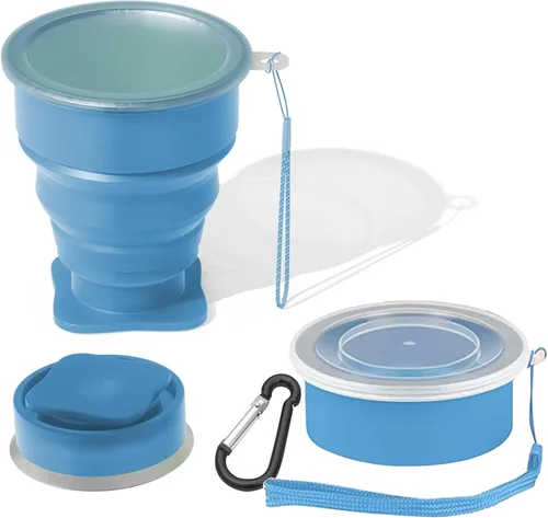 Vista 16 de Collapsible Cup - Silicone Foldable Cup-Expandable Folding Drinking Cup -Reusable Portable Mugs Cup For Travel, Camping, Hiking, Survival, Car