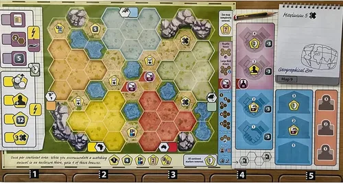 Vista 3 de Capstone Games Ark Nova: Zoo Map Pack 1 Juego de mesa de estrategia para 1 a 4 jugadores Expansión competitiva de gestión del zoológico