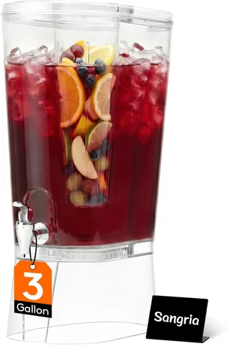 Vista 17 de Lifewit Dispensador de bebidas de 3 galones con infusor de frutas y grifo a